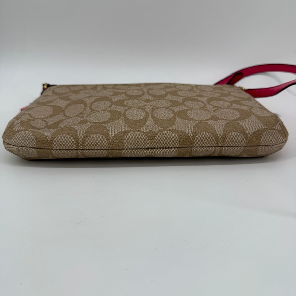 Coach F51065 Peyton Signature East/West Swingpack Khaki Pink Crossbody NWT - Picture 8 of 10